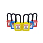 1 шт. Блокировка ABS безопасный замок пластиковая Скоба безопасный навесной замок 38 мм76 мм нейлоновый Непроводящий безопасный навесной замок с 2 уникальными ключами