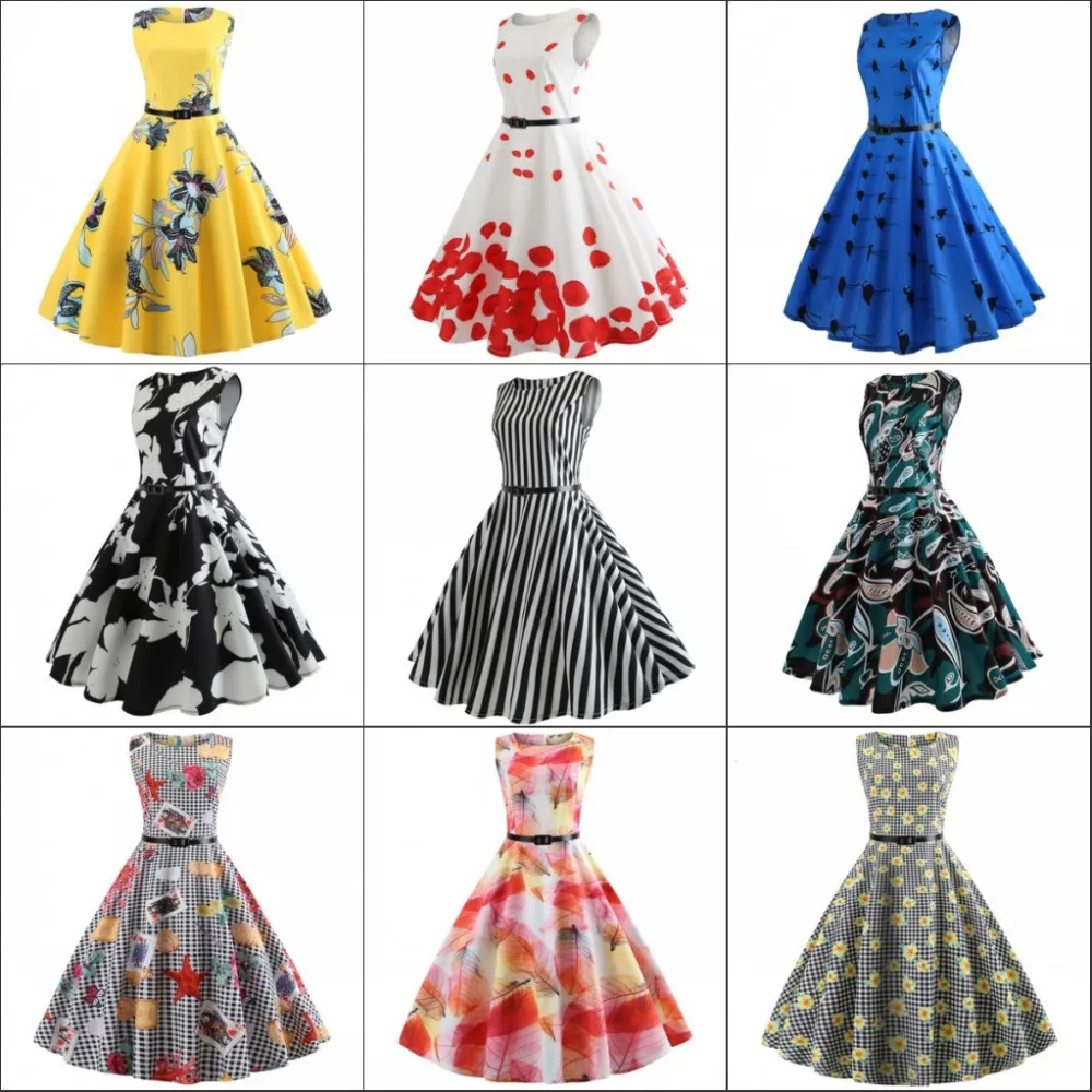 Модное женское банкетное платье без рукавов с цветочным принтом простое до