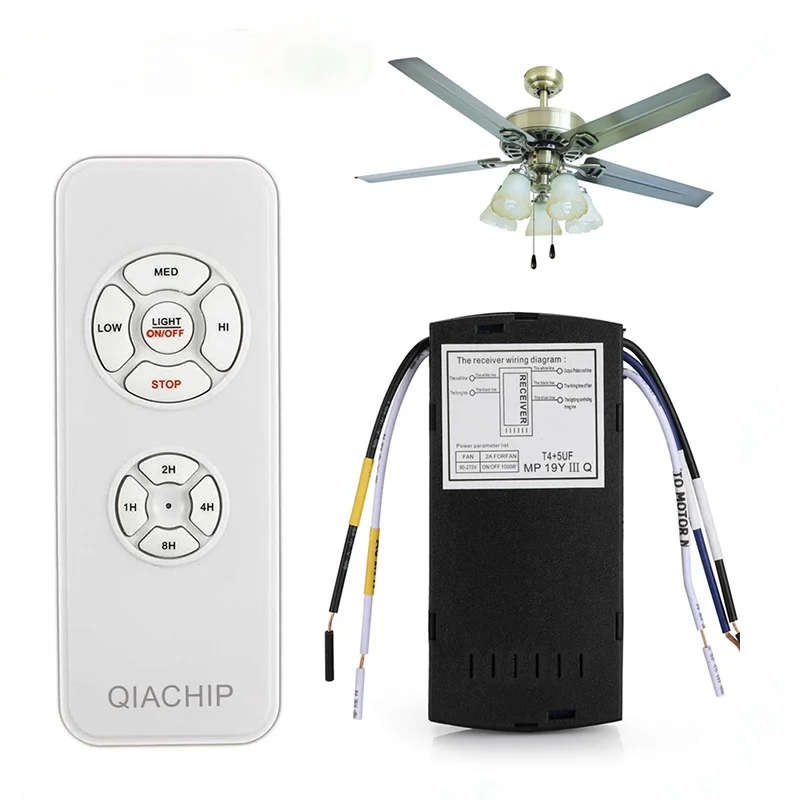 

Universal Ceiling Fan Lamp Remote Control Kit AC 110-240V Timing Setting Switch Adjusted Wind Speed Transmitter Receiver