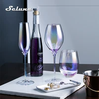 rainbow plating goblet wine glass crystal cocktail glasses champagne flute brandy glass drinking cup stemless egg party supplies