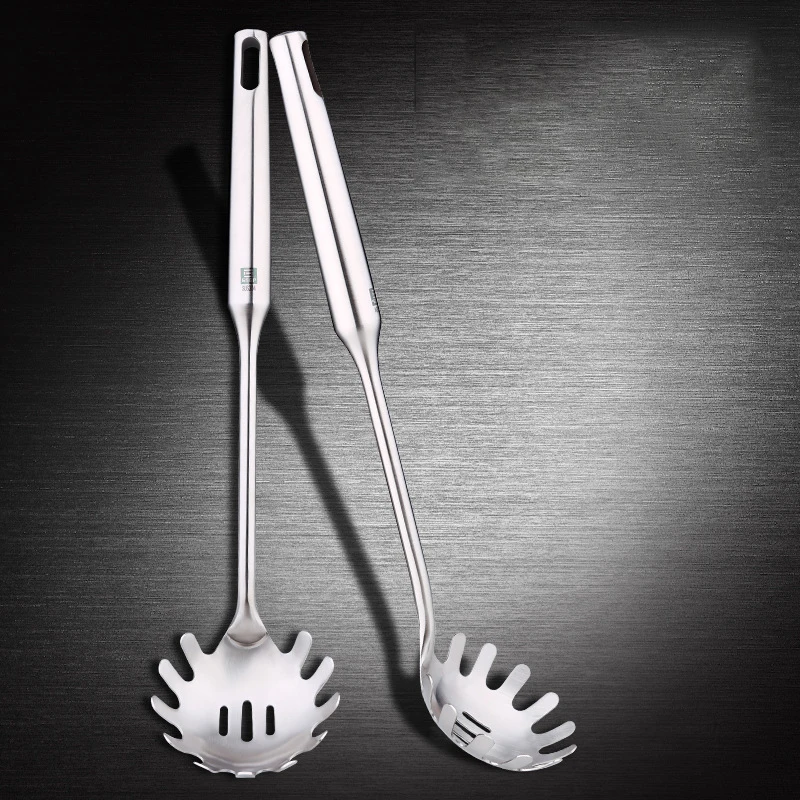 Плотная кухонная ложка из нержавеющей стали 304 для лапши спагетти лица с длинной