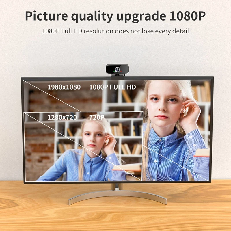 

Full HD 1080P USB Webcam with Noise Cancelling Microphone Auto Focus Web Camera for Live Broadcast Video Calling