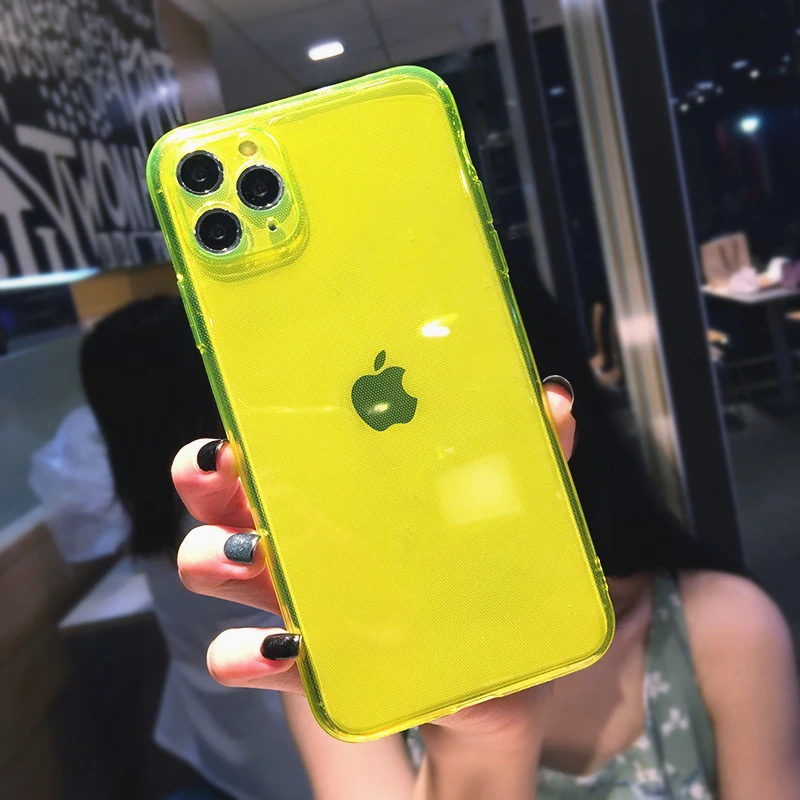 Чехол SUYACS неоновый флуоресцентный для iPhone 12 Pro 11 Max XR XS X 7 8 Plus XS|Бамперы| |
