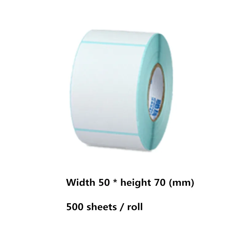 

Width 50 * height 70mm thermal printer label paper blank 300 sheets / roll product price barcode QR code waterproof sticker