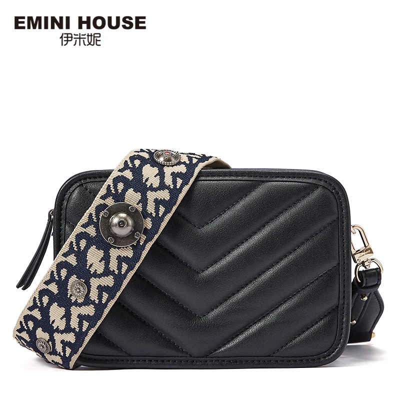 EMINI HOUSE Totem, широкий ремешок, сумки через плечо для женщин, натуральная кожа, сумка на плечо, роскошные сумки, женские сумки, дизайнерские