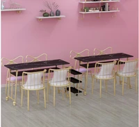 gold black marble manicure table and chair single double table manicure table manicure shop table and chair set combination