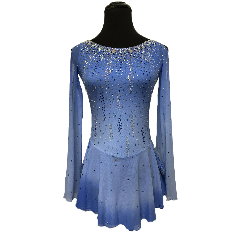 

LIUHUO Ice Figure Skating Dress Girls Women Quality Crystals Performance Wear Kids Competition Rhythmic Leotards Youth Child