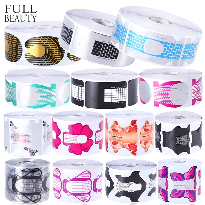 500 шт форма для ногтей расширение акриловая французская кривая наклейка УФ гель