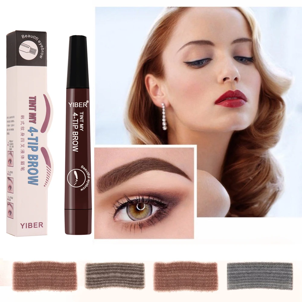 5 цветов 4 головки карандаш для бровей водостойкий микроблейдинг Тату красящий