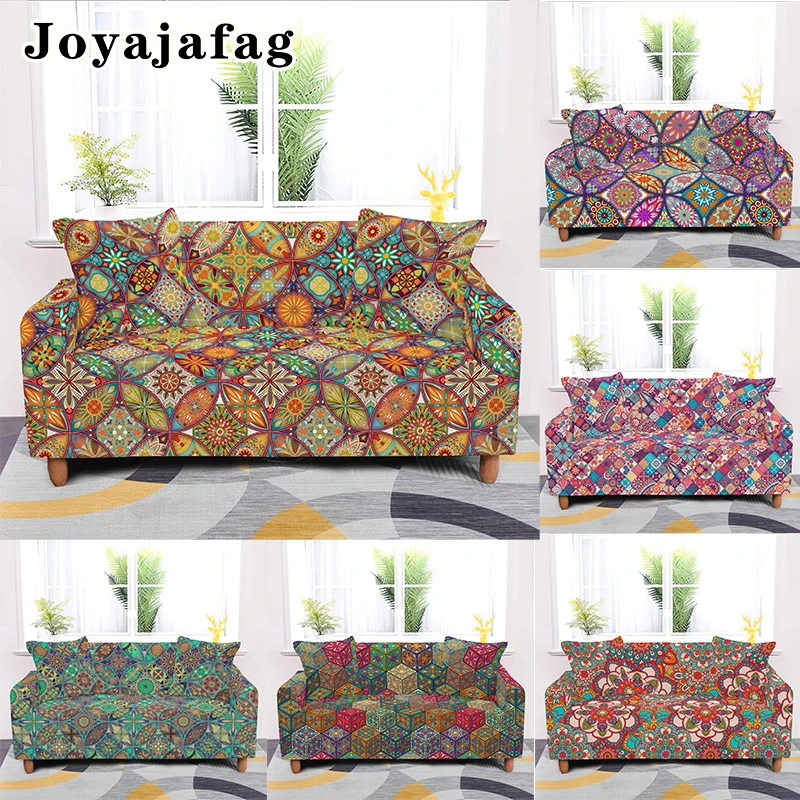 

Elastic Sofa Cover Mandala Sectional Slipcover Tight Wrap All-inclusive Stretch Couch Covers For Living Room