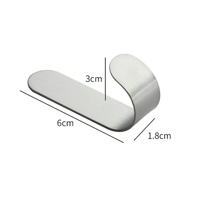 

8PCS Stainless Steel Hook Free Punching Strong Seamless Hook Kitchen Bathroom Door Wall Hanging Sticky Coat Hook