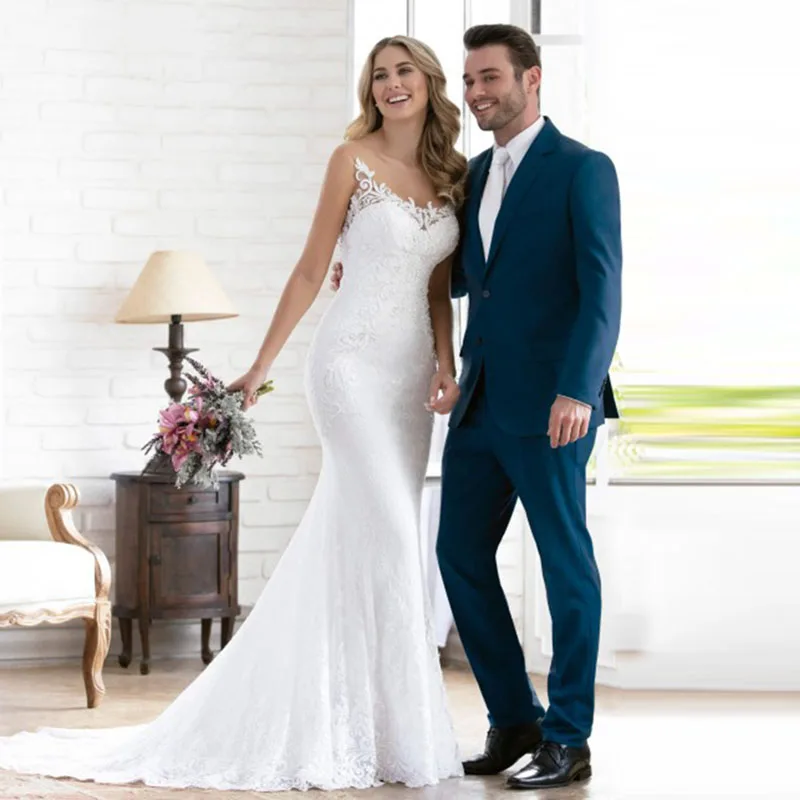 Платье женское кружевное с V-образным вырезом и открытой спиной | Свадьбы