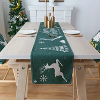 new year 2021 christmas luxury table runner cotton and linen tablecloth home decoration coffee table cover bed flag end towel