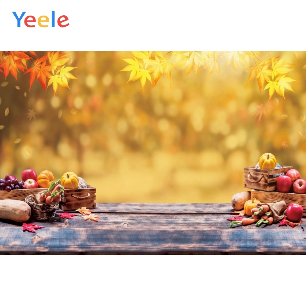Виниловый фон для фотосъемки новорожденных с изображением осенней тыквы и