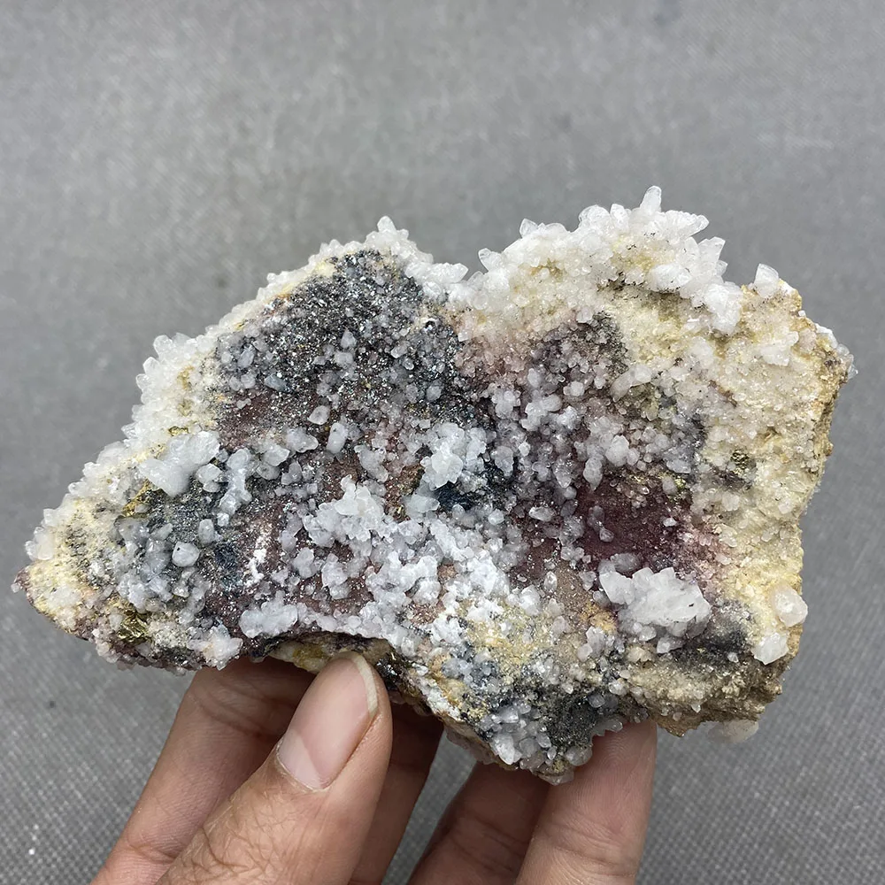 

Natural calcite and pyrite symbiosis very perfect crystal ore specimen