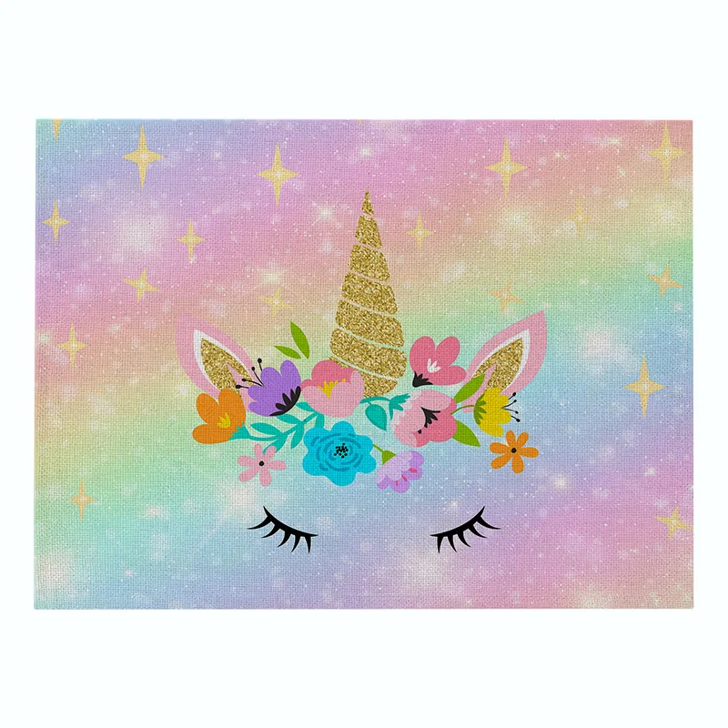 

wind cartoon unicorn placemats wholesale cotton and linen household goods kitchen restaurant insulation