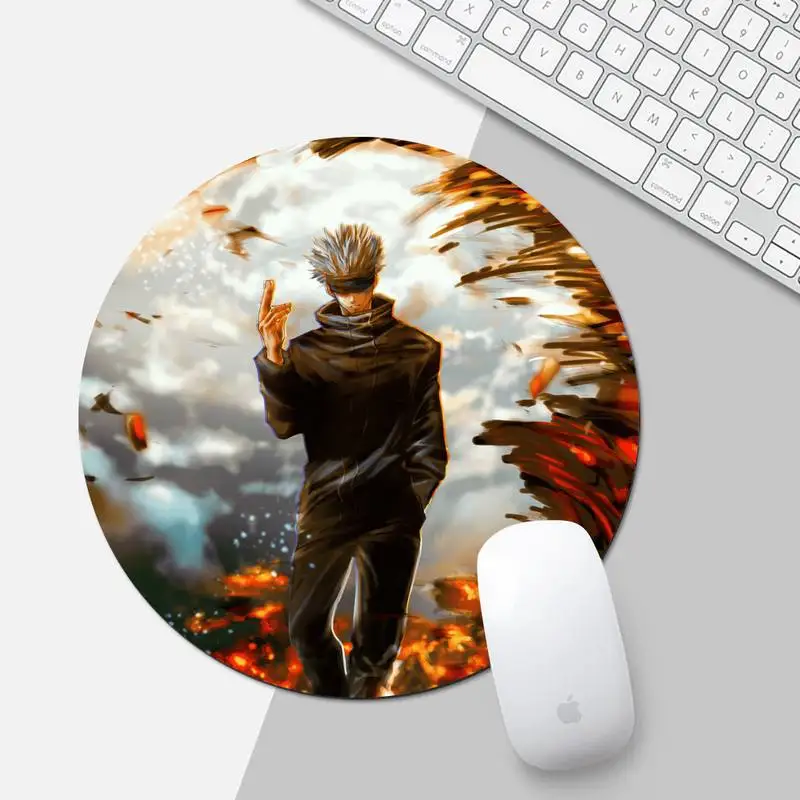 

Jujutsu Kaisen anime Natural Rubber mousepad Desk Mat Game Office Work Round Mouse Mat pad XL Non-slip Laptop Cushion mousepad