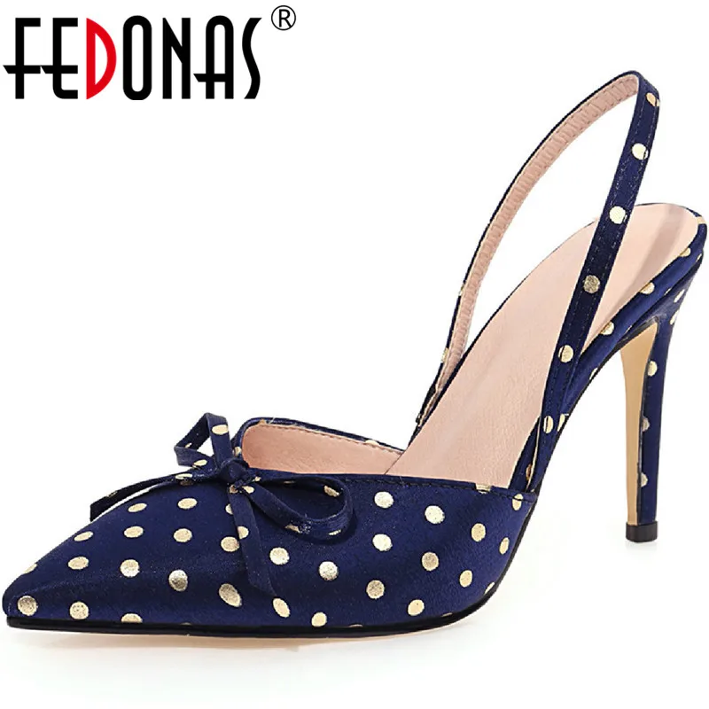 FEDONAS 2020 волновой точки Для женщин сандалии с узлом бабочкой туфли лодочки для на