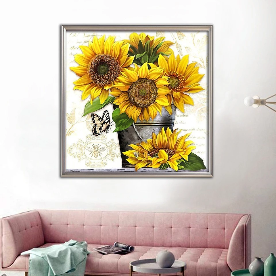 EverShine DIY Sunflowers Diamond Embroidery Sale Diamond Painting Full Square Flowers Cross Stitch Diamond Mosaic Handicraft Art