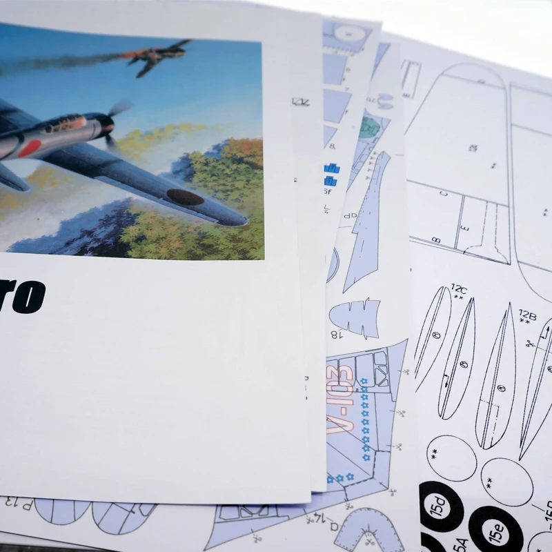 Бумага лазерной обрезки модели самолета 1:33 весы Японии A6M2 истребитель Зеро