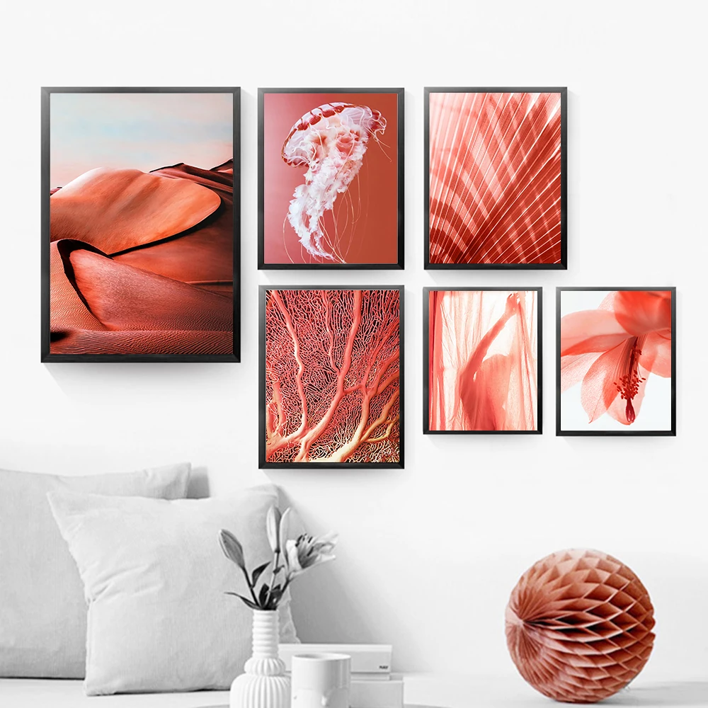 

Pink Series Natural Scenery Canvas Painting Art Nordic Posters and Prints Wall Pictures for Living Room Decoration Frameless