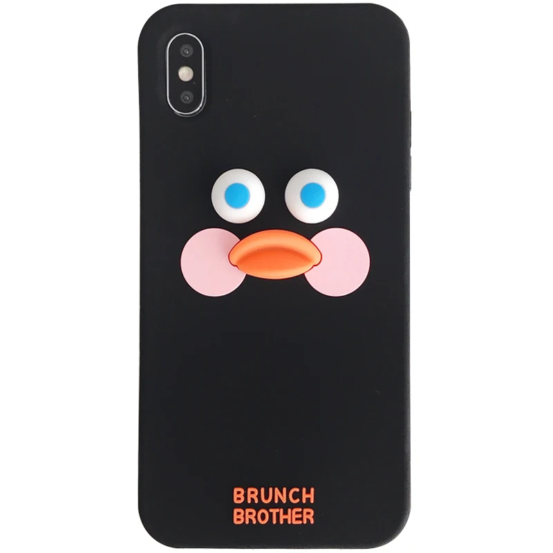 

Cute Cartoon Duck Phone Case For iphone 11 Pro Max XS Max X XR 6 6s 7 8 plus Fashion Funny 3D Touch Silcone Soft Cover Coque