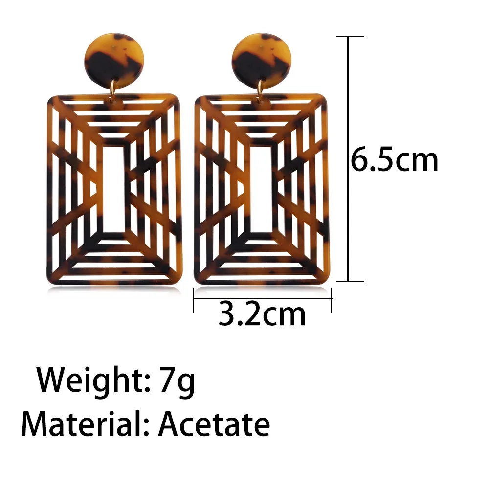 Новые Индивидуальные ацетатные акриловые геометрические Висячие серьги женские