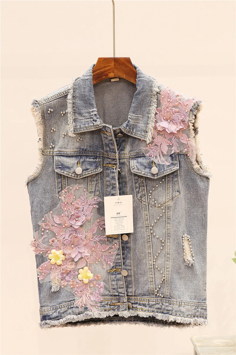 Жилет YAMDI верхняя одежда винтажная джинсовая куртка женская в богемном стиле