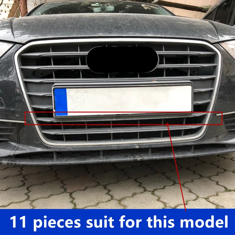 CNORICARC для Audi A3 седан автомобиля Передняя решетка воздуха крышка отделка полосы внешние аксессуары 12 шт. нержавеющая сталь украшения блесток