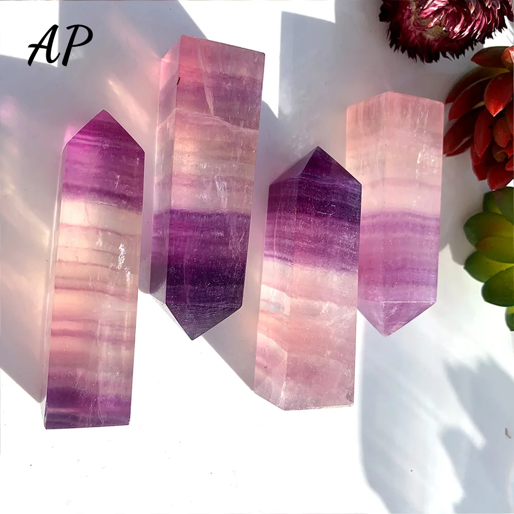 1 шт. натуральный кристалл розовый фиолетовый флюорит драгоценный камень