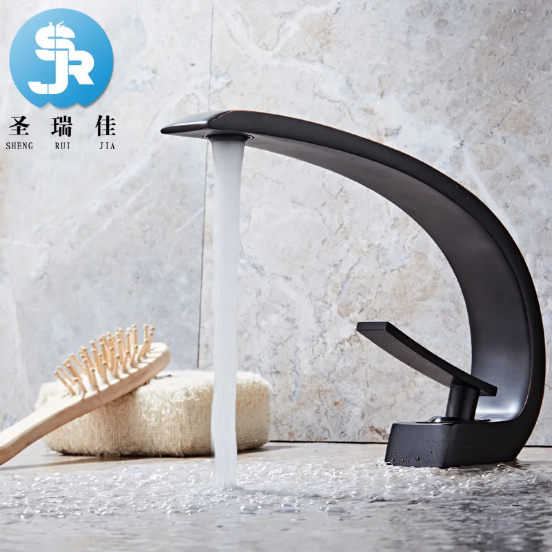 Креативный Черный Бронзовый Смеситель для горячей и холодной воды в европейском