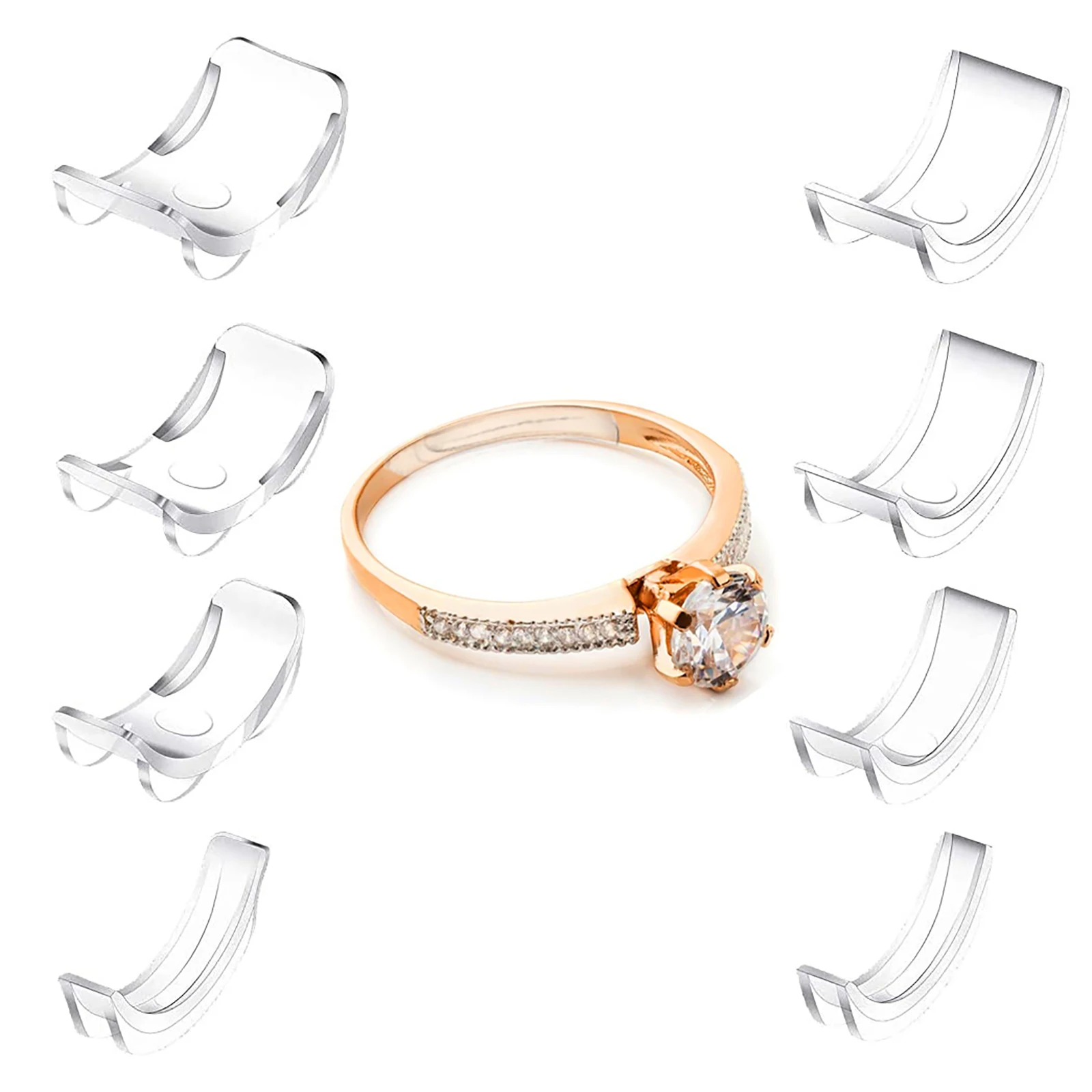 

Регулирующее кольцо для свободных колец, 8 шт. в упаковке, 8 размеров s, невидимый силиконовый защитный зажим