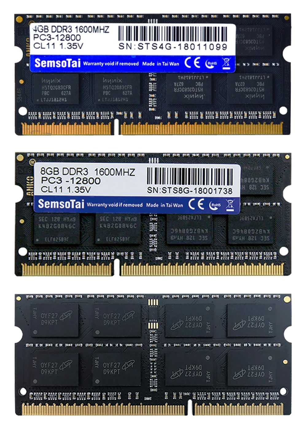 SemsoTai ram ddr3 4gb 8gb 1600MHz Память 204Pin PC3-12800 CL = 11 1,35 v пожизненная гарантия память оперативная память ddr 3 8g для ноутбука
