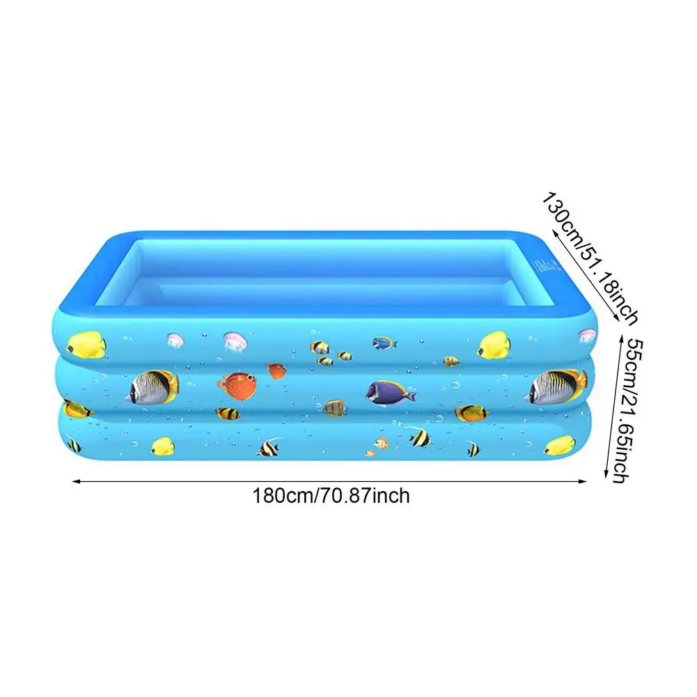

Rectangular Inflatable Swimming Pool Thicken PVC Paddling Pool Bathing Tub Outdoor Summer Swimming Pool For Kids