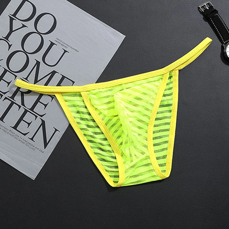 Мужские сексуальные трусы для взрослых дышащее Сетчатое Полосатое эластичное