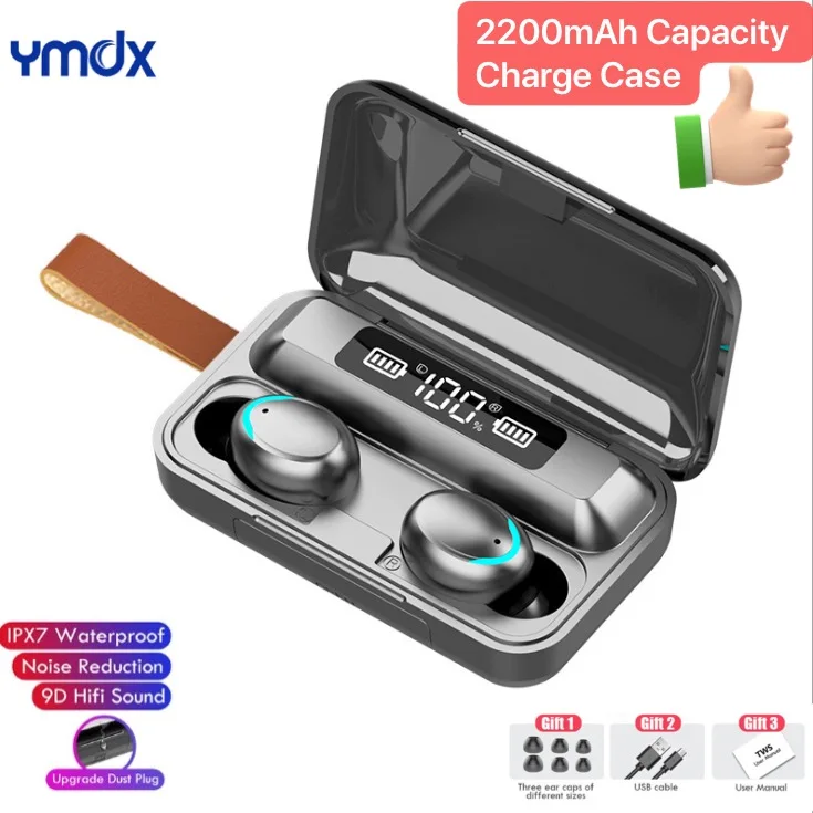 TWS наушники YMDX с поддержкой Bluetooth 2200 и зарядным устройством на мА · ч|Наушники