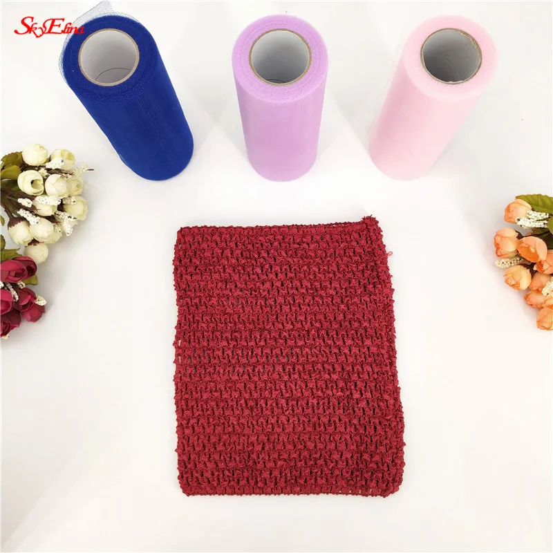 Red wine 23*20 см, подходит для От 1 до 3 лет, детей, эластичная, обернутая грудь, вязаная повязка на голову, пачка, топы, вязаная юбка, платье, 7zSH939 - Цвет: Red wine