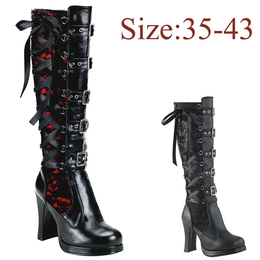 Женские ботинки Martin на Хэллоуин модные кожаные платформе с перекрестной