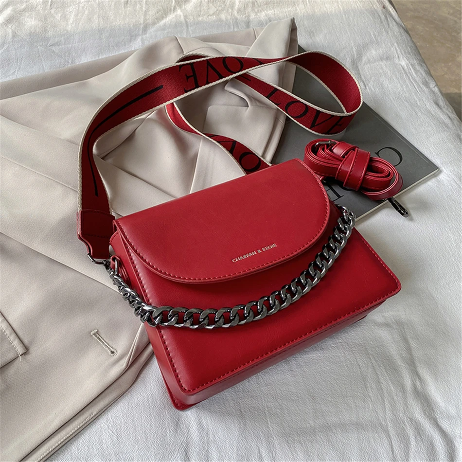 

Модные сумки через плечо из искусственной кожи на широком ремешке для женщин 2021 маленькая простая сумка на плечо кошельки и сумки роскошные...