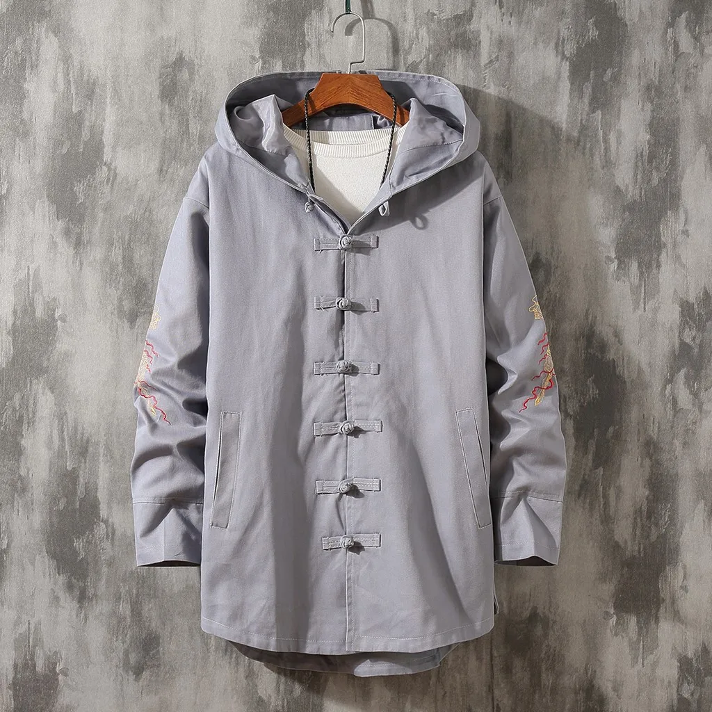 Зимняя мужская куртка с капюшоном модная новая зимняя стильная ретро вышитой