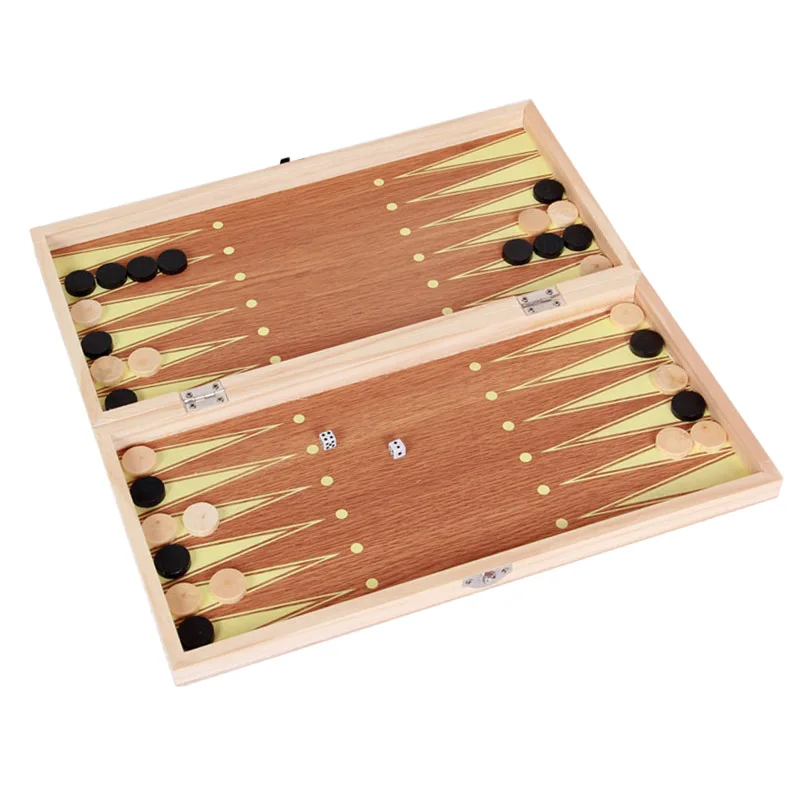 Набор деревянных шахмат 3 в 1 шашки нарды шахматы Дорожная игра деревянные