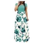 Женское платье с цветочным принтом, длинная юбка с коротким рукавом, y2k D923 #