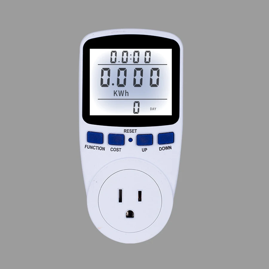 

LCD Display Electricity Usage Power Meter Socket Energy Watt Volt Amps Wattage KWH Consumption Analyzer Monitor Outlet