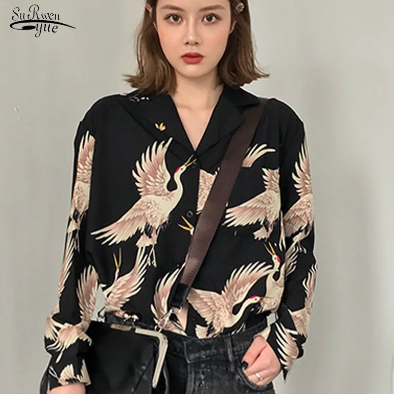 Женские топы и блузки размера плюс шифоновые свободные рубашки Harajuku винтажные