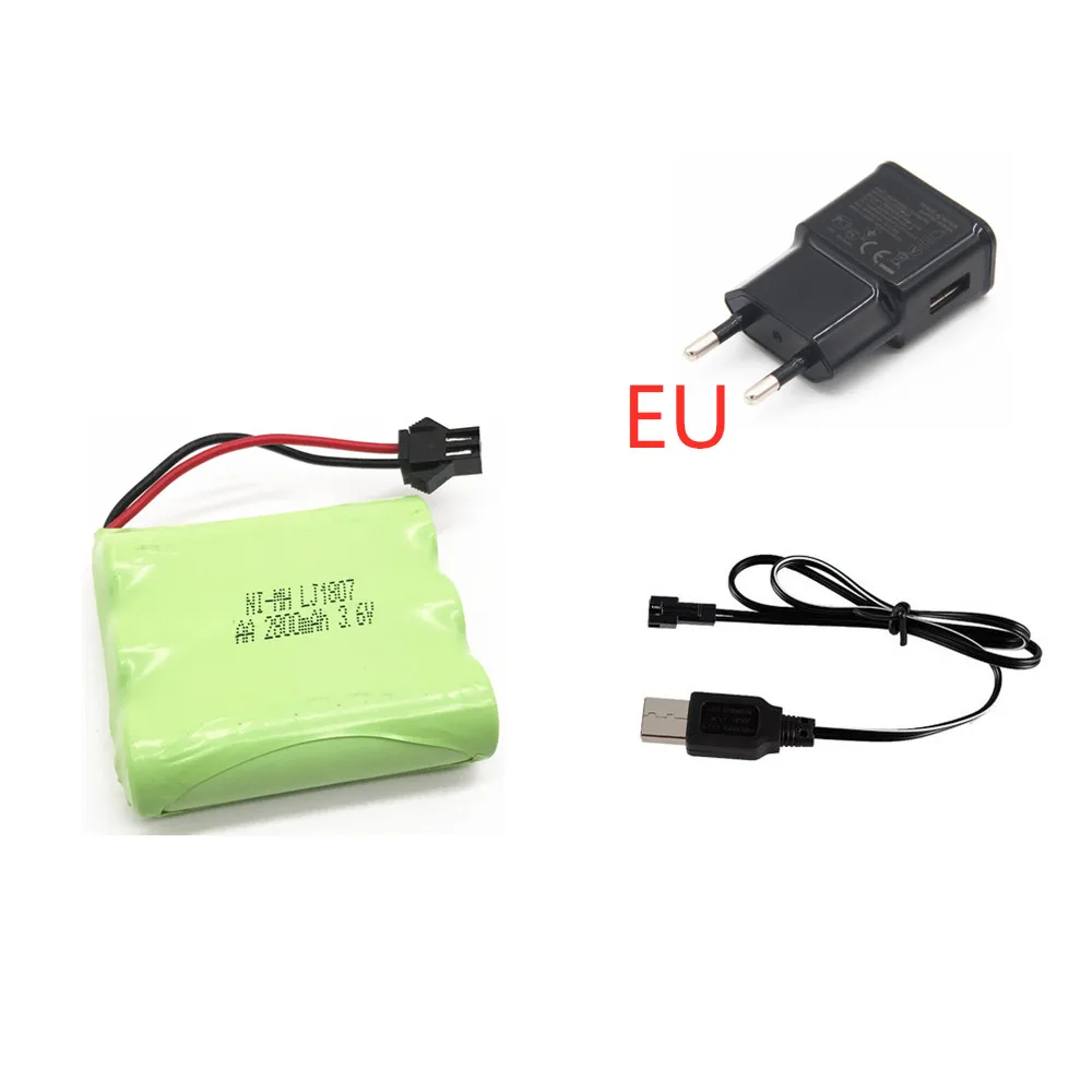3.6v 2800mah nimh Battery + USB Charger For Rc toys Car Boat Gun Tank Train Robot AA Rechargeable Pack | Электроника