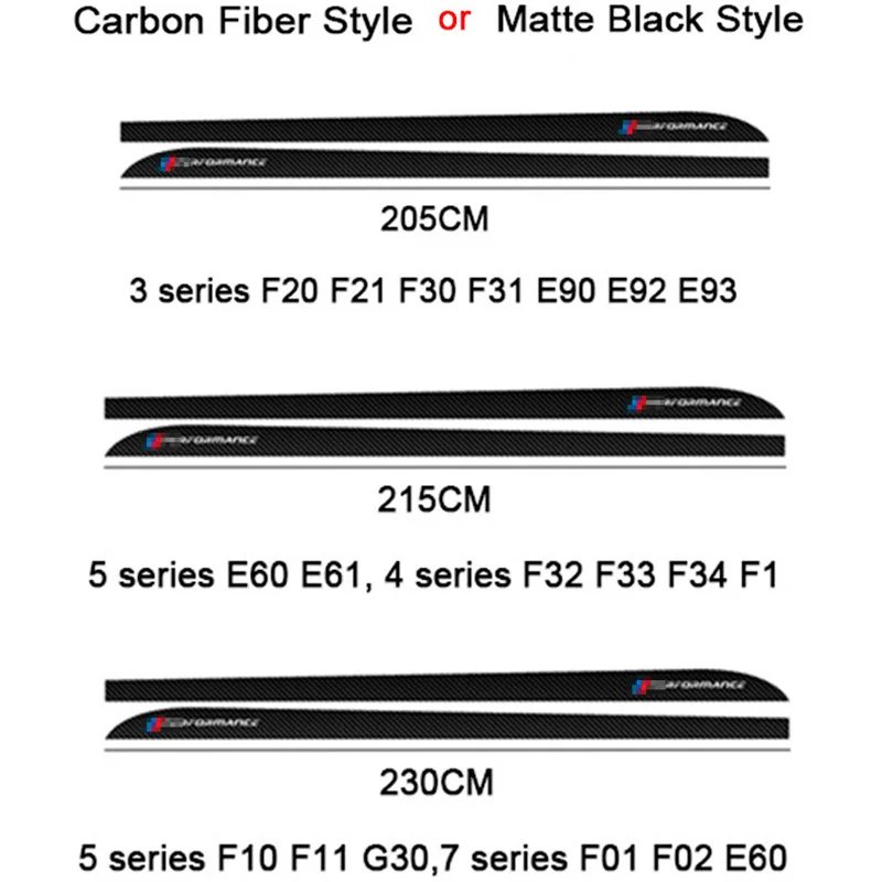 

For F20 F21 F30 F31 F32 F33 F34 F15 F16 F10 F02 F11 F01 E92 E60 E61 M Performance Side Skirt Sill Stripe Body Decals Sticker