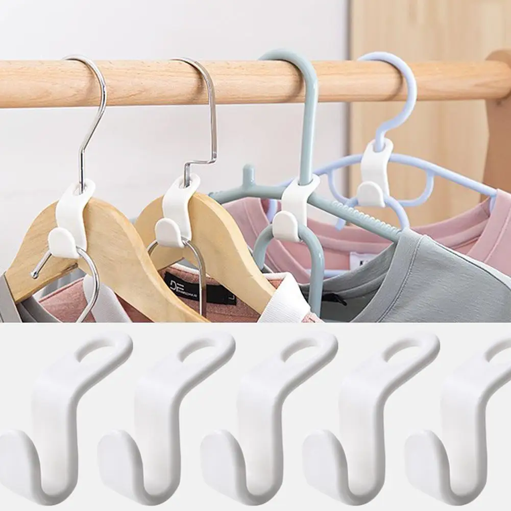 

10Pcs Connect Hooks Hanger Wardrobe Space-saving Link Buckle Thick Plastic Organzier Hook Clothes Hanger