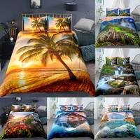 scenery print bedding four piece pillowcase quilt bed sheet