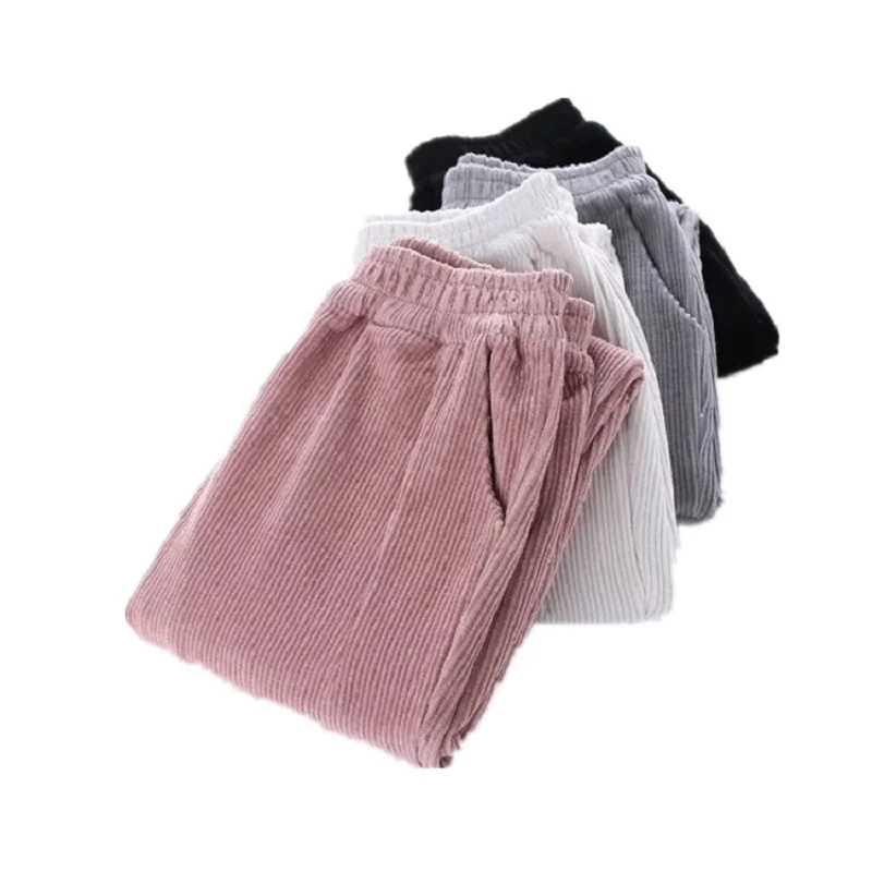 Осенние вельветовые штаны Pantalon Mujer шаровары с эластичной талией большие размеры
