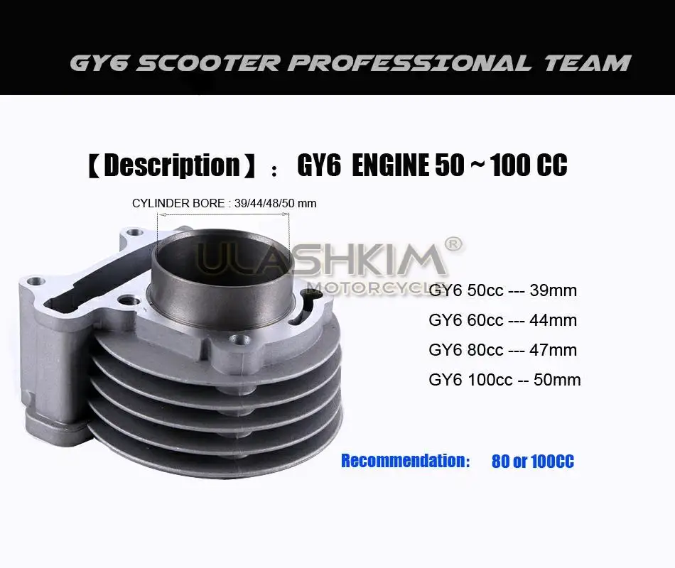 

GY6 50cc 80cc upgrade to 100cc 50mm cylinder Roller camshaft Kit Scooter 64 valve arm 137QMA 139QMB 1P37QMP Chinese Scooter